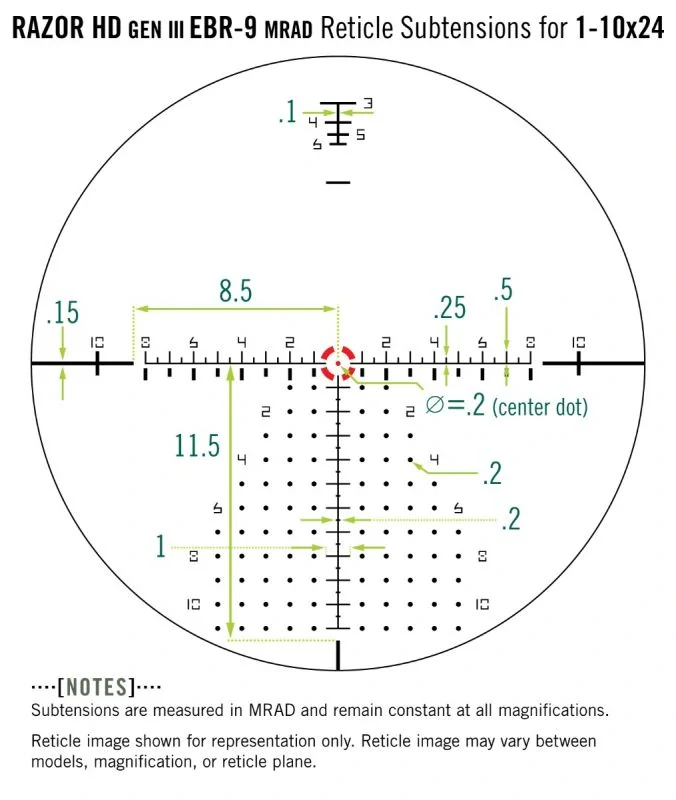 Vortex Razor HD Gen III 1-10x24 EBR-9 MRAD