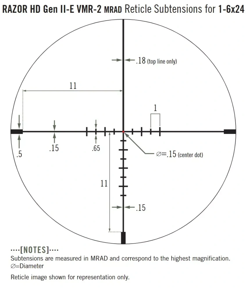 Vortex Razor HD Gen II-E 1-6x24 VMR-2 MRAD